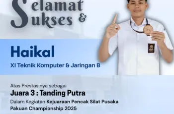 Juara 3 Tanding Putra dalam Kejuaraan Pencak Silat Pusaka Pakuan Championship 2025